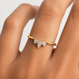 "Leith" Dainty Floral 0.20ct Diamond Shaped Eternity Ring ET48