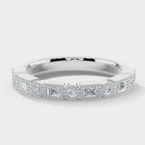 "Lelia" Dainty Round and Emerald Cut 0.40ct Eternity Diamond Ring ET73