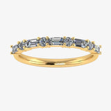 "Lenora" Emerald and Round Brilliant Cut 0.66ct Diamond Eternity Ring ET59