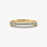 "Lenora" Emerald and Round Brilliant Cut 0.66ct Diamond Eternity Ring ET59
