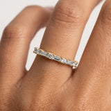 "Lenora" Emerald and Round Brilliant Cut 0.66ct Diamond Eternity Ring ET59