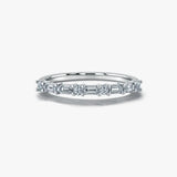 "Lenora" Emerald and Round Brilliant Cut 0.66ct Diamond Eternity Ring ET59