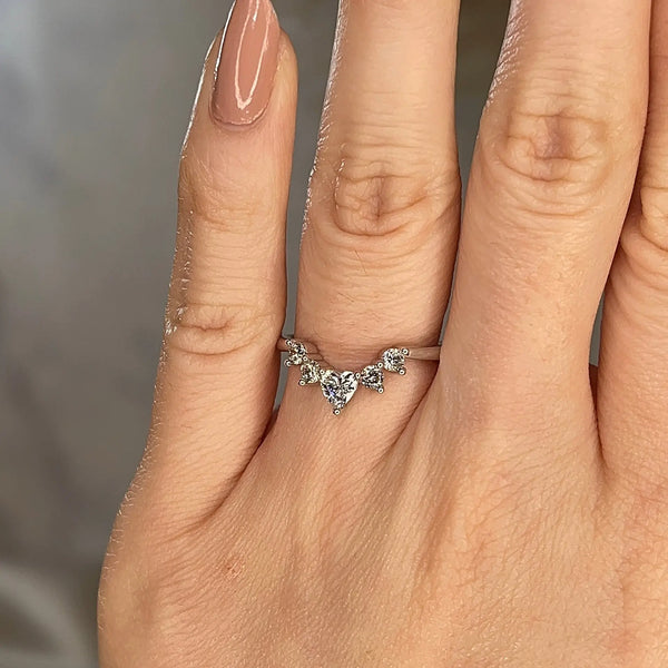 "Lexis" Heart and Petals Centre Dip Eternity Ring ET14 - HEERA DIAMONDS