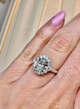"Lina" Oval Cut 1 carat halo Platinum Engagement Ring HAOC01 HEERA DIAMONDS