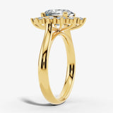 "Lina" Oval Cut 1 carat halo Platinum Engagement Ring HAOC01 HEERA DIAMONDS