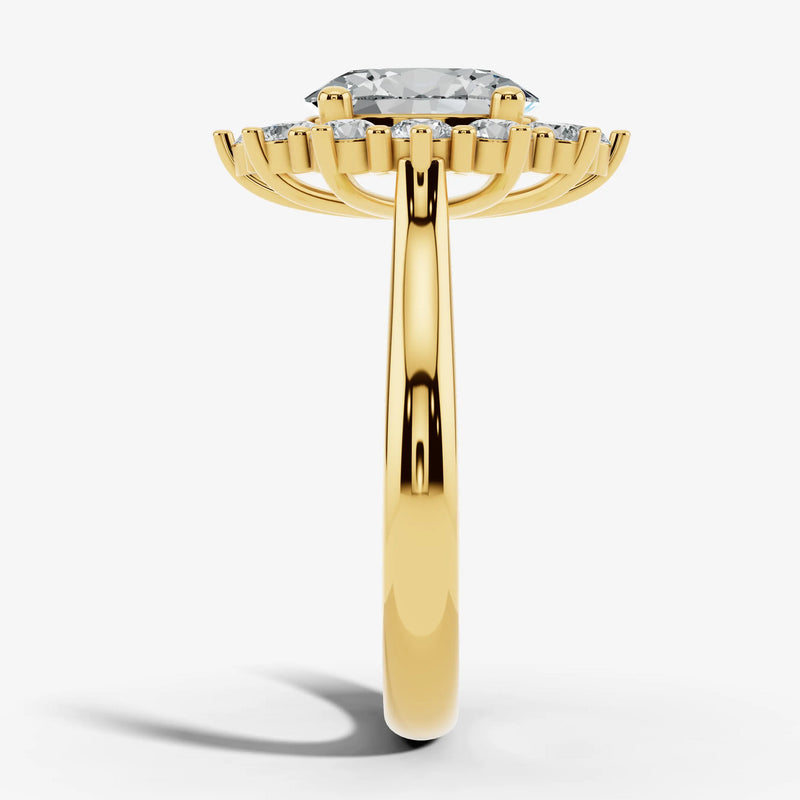 "Lina" Oval Cut 1 carat halo Platinum Engagement Ring HAOC01 HEERA DIAMONDS