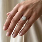 "Lina" Oval Cut 1 carat halo Platinum Engagement Ring HAOC01