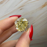 "Lion" Oval Cut 5.5 Carat Natural Trilogy Yellow Gold Engagement Ring HEERA DIAMONDS