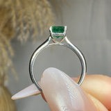 "Lioraen" Emerald Green 0.47 Carat Emerald Cut Solitaire Natural Diamond Engagement Ring HM604 HEERA DIAMONDS