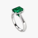 "Lioraen" Emerald Green 0.47 Carat Emerald Cut Solitaire Natural Diamond Engagement Ring HM604