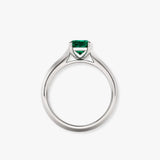 "Lioraen" Emerald Green 0.47 Carat Emerald Cut Solitaire Natural Diamond Engagement Ring HM604