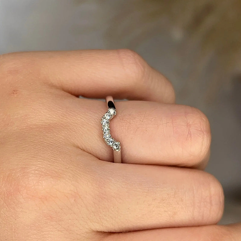 "Livia" Dainty Pavé Square Shaped Eternity Ring ET28 - HEERA DIAMONDS