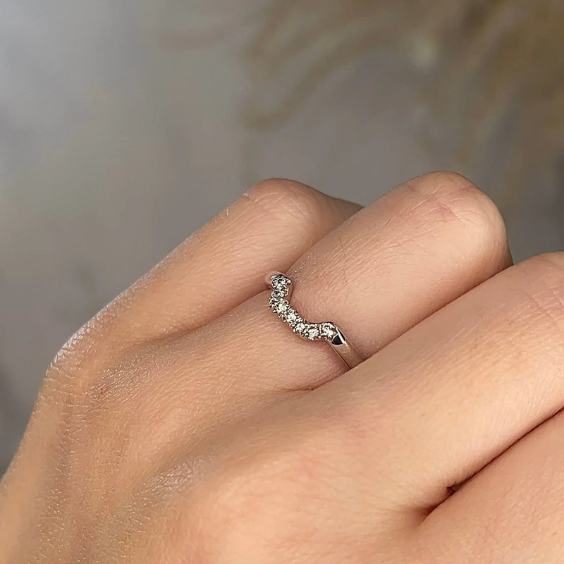 "Livia" Dainty Pavé Square Shaped Eternity Ring ET28 - HEERA DIAMONDS