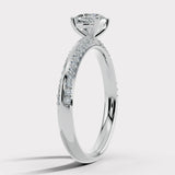 "Loana" 1 Carat Cushion Cut Diamond Double Row Diamond Pave Engagement Ring DSCC01