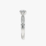 "Loana" 1 Carat Cushion Cut Diamond Double Row Diamond Pave Engagement Ring DSCC01