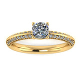 "Loana" Cushion Cut Diamond Double Row Diamond Pave Engagement Ring DSCC01 - HEERA DIAMONDS