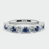 "Loon" Round Cut 0.40 Carat Diamond Sapphire Platinum Eternity Ring HEERA DIAMONDS