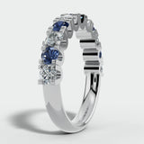 "Loon" Round Cut 0.40 Carat Diamond Sapphire Platinum Eternity Ring HEERA DIAMONDS