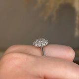 "Lottie" Flower Halo Oval Cut Diamond Hidden Diamond Undersetting Engagement Ring HAOC01 - HEERA DIAMONDS