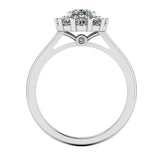 "Lottie" Flower Halo Oval Cut Diamond Hidden Diamond Undersetting Engagement Ring HAOC01 - HEERA DIAMONDS