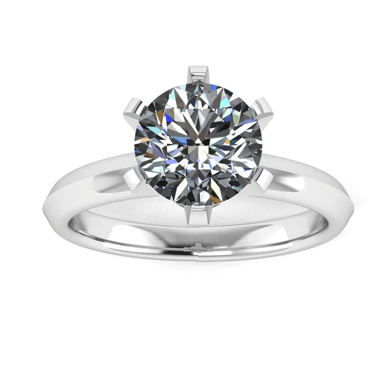 "Lula" Round Brilliant Solitaire Diamond Engagement Ring SSRB40 - HEERA DIAMONDS