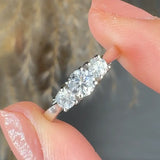 "Lunique" 0.33 Carat Round Cut Natural Diamond Trilogy Engagement Ring MDR4133