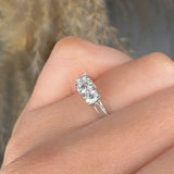 "Lunique" 0.33 Carat Round Cut Natural Diamond Trilogy Engagement Ring MDR4133