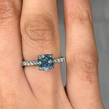 "Lunviera" Blue Sapphire 0.5 Carat Cushion Cut Diamond Shoulder Engagement Ring HLR528 HEERA DIAMONDS