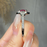 "Luvira" Oval Cut Ruby 1.84 Carat Diamond Shoulder Engagement Ring HR1349 HEERA DIAMONDS