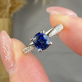 "Luxelle" 0.90 Carat Cushion Cut Natural Diamond Shoulder Engagement Ring MSR779