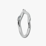 "Lyra" Marquise Leaf 0.20ct Diamonds on Wave Shaped Eternity Ring ET15