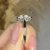 "Lyvoria" Aquamarine 0.99 Carat Oval Cut Lab Grown Diamond Engagement Ring HLR73