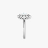 "Lyvoria" Aquamarine 0.99 Carat Oval Cut Lab Grown Diamond Engagement Ring HLR73