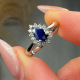 "Lyza" Blue Sapphire 0.41 Carat Pear Cut Diamond Engagement Ring HR1264 HEERA DIAMONDS