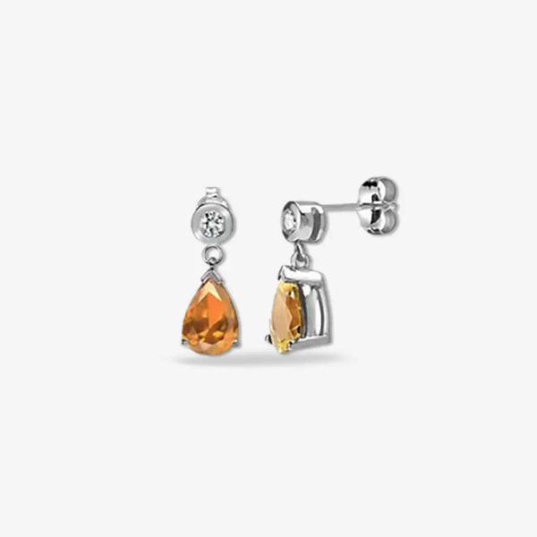 MORGANITE DROP EARRINGS IN 9K WHITE GOLD HEERA DIAMONDS