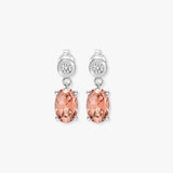 MORGANITE DROP EARRINGS IN 9K WHITE GOLD