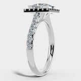 "Maddison" Princess Cut 2 Carat Halo Diamond Shoulder Engagement Ring HEERA DIAMONDS