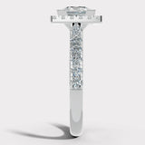 "Maddison" Princess Cut 2 Carat Halo Diamond Shoulder Engagement Ring HEERA DIAMONDS