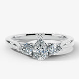 "Madeline" Three Stone Pear Cut Diamond Trilogy Engagement Ring 3SPS02 HEERA DIAMONDS