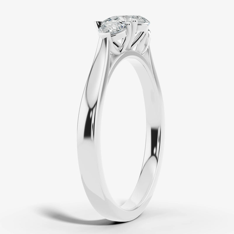 "Madeline" Three Stone Pear Cut Diamond Trilogy Engagement Ring 3SPS02 HEERA DIAMONDS