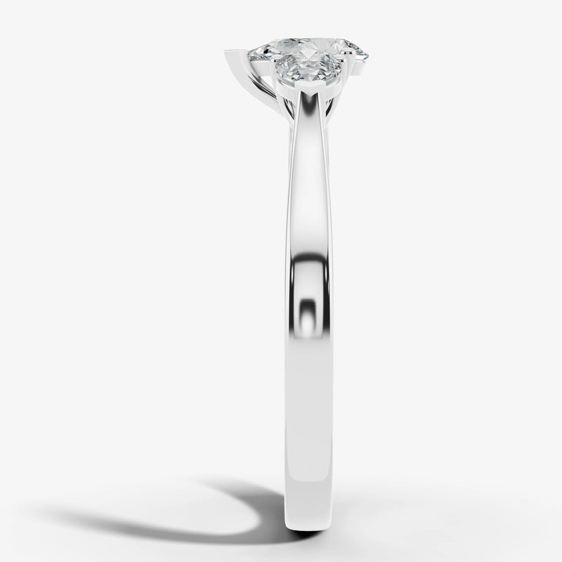 "Madeline" Three Stone Pear Cut Diamond Trilogy Engagement Ring 3SPS02 HEERA DIAMONDS