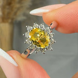 "Marzelle" 1.05 Carat Yellow Oval Cut Natural Diamond Halo Engagement Ring MSR742 HEERA DIAMONDS