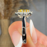 "Marzelle" 1.05 Carat Yellow Oval Cut Natural Diamond Halo Engagement Ring MSR742 HEERA DIAMONDS