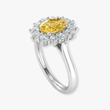 "Marzelle" 1.05 Carat Yellow Oval Cut Natural Diamond Halo Engagement Ring MSR742