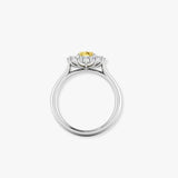 "Marzelle" 1.05 Carat Yellow Oval Cut Natural Diamond Halo Engagement Ring MSR742