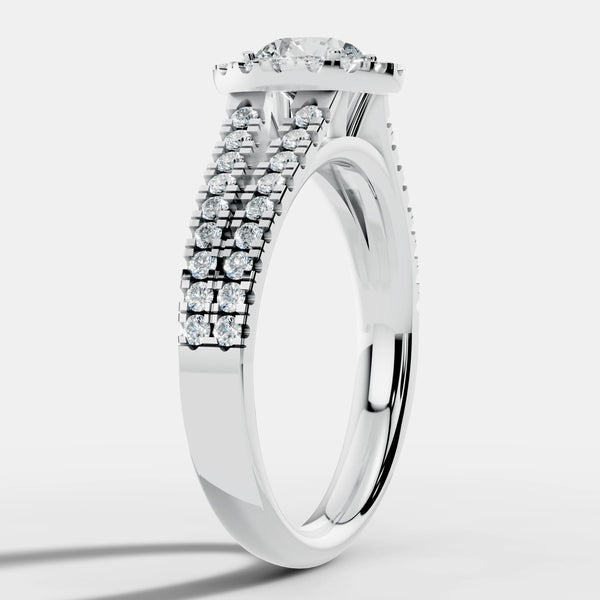 "Mavi" Halo 1.25 Carat Round Brilliant Cut 18k Yellow Gold Engagement Ring HEERA DIAMONDS