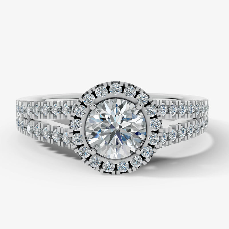 "Mavi" Halo 1.25 Carat Round Brilliant Cut 18k Yellow Gold Engagement Ring HEERA DIAMONDS