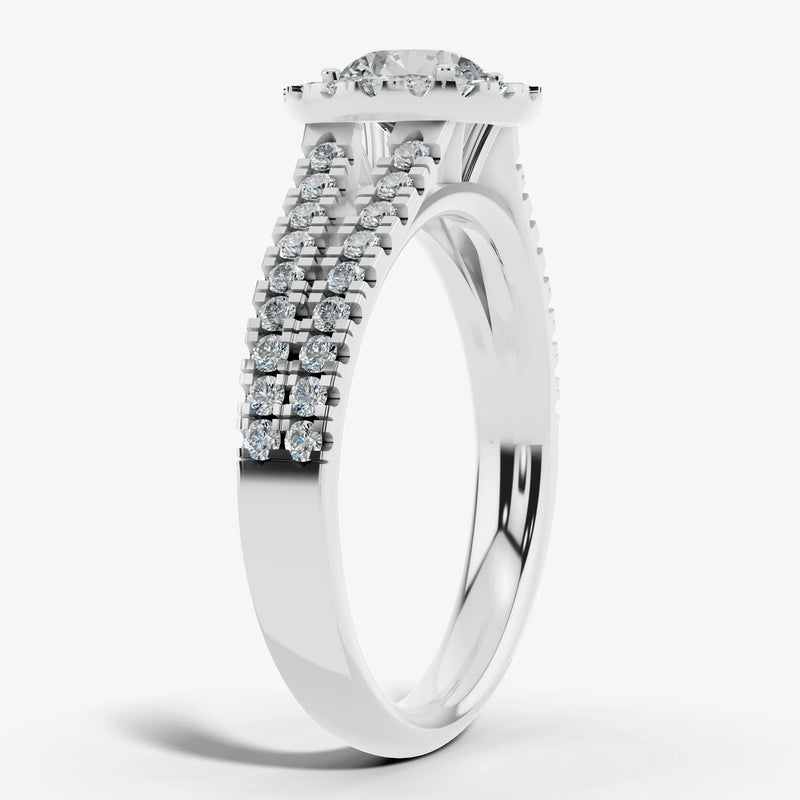 "Mavi" Halo 1.25 Carat Round Brilliant Cut 18k Yellow Gold Engagement Ring HEERA DIAMONDS