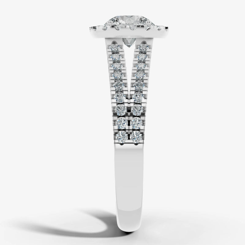 "Mavi" Halo 1.25 Carat Round Brilliant Cut 18k Yellow Gold Engagement Ring HEERA DIAMONDS