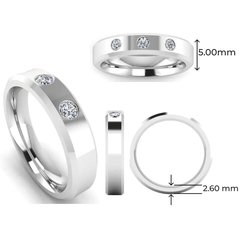 Men's Diamond Band 0.02ct Wedding Ring DW11 HEERA DIAMONDS